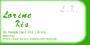 lorinc kis business card